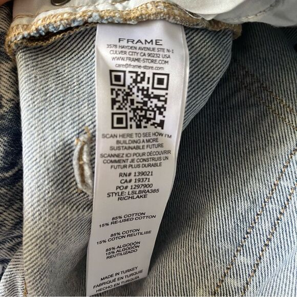 Frame Denim Le Slouch Bermuda Shorts Light Acid Wash Size 28 NWT - Picture 3 of 7